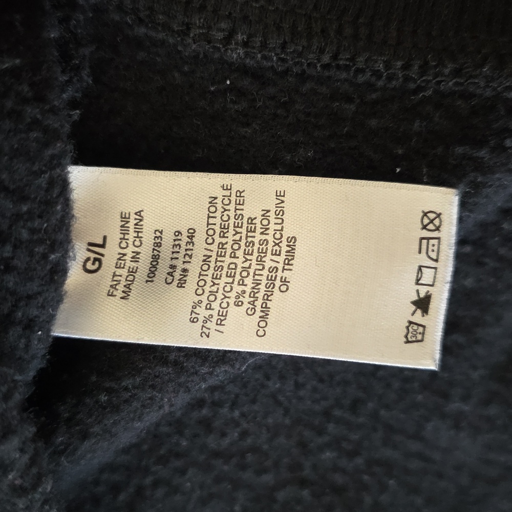 Garage Black Cropped Zip Hoodie Size Large - Picture 7 of 9